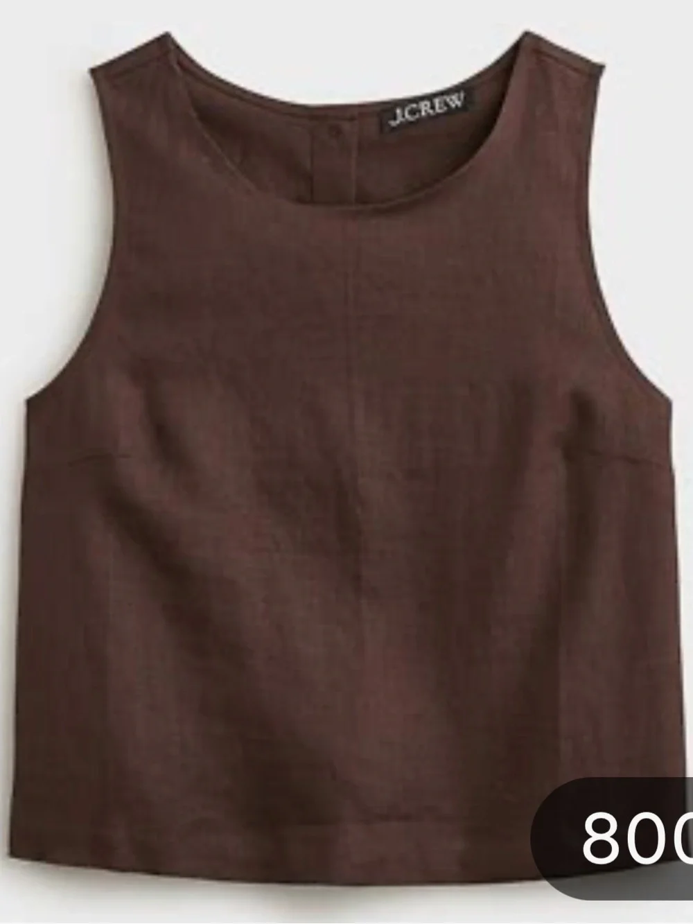 J.Crew Maxine Pascal Swingy Top Shell in Linen Deep Chocolate Small